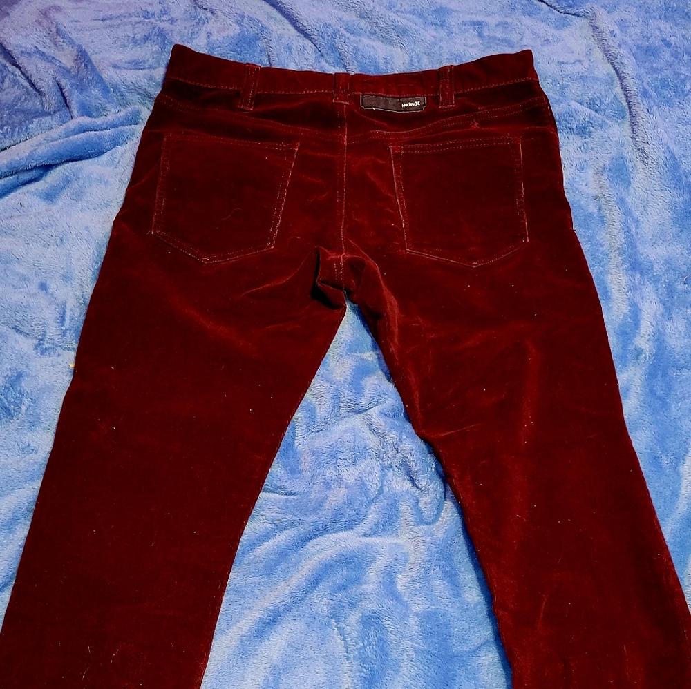 Hurley Mens "'84 Slim" Blood-Red Small-Cords Corduroy Pants, 33x32
